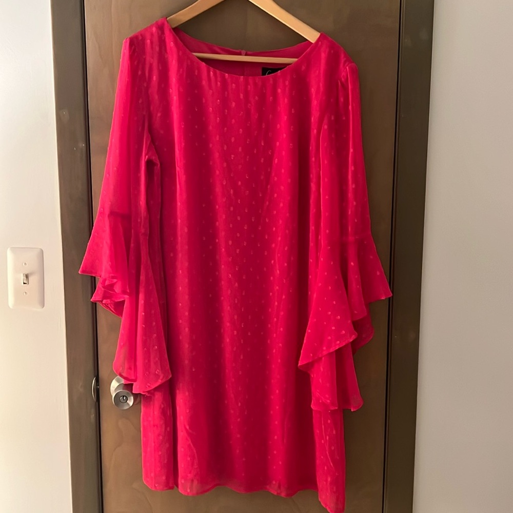 Connected Apparel Shocking  Pink Dress